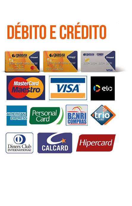 Cartões aceitos Giassi