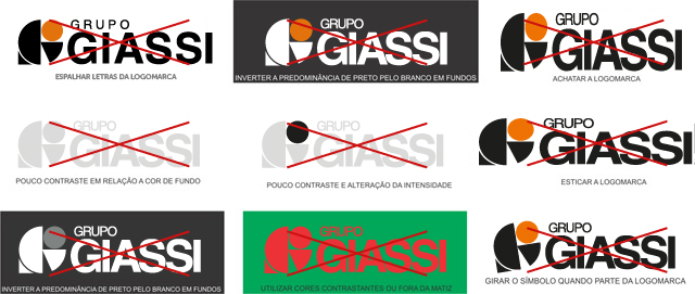 Aplicação incorreta da marca Grupo Giassi