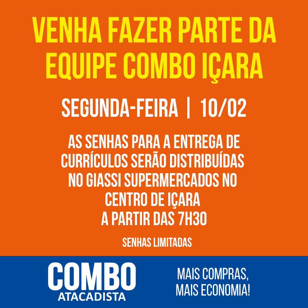 Processo seletivo do Combo Içara será no dia 10/02 Processo seletivo do Combo Içara será no dia 10/02
