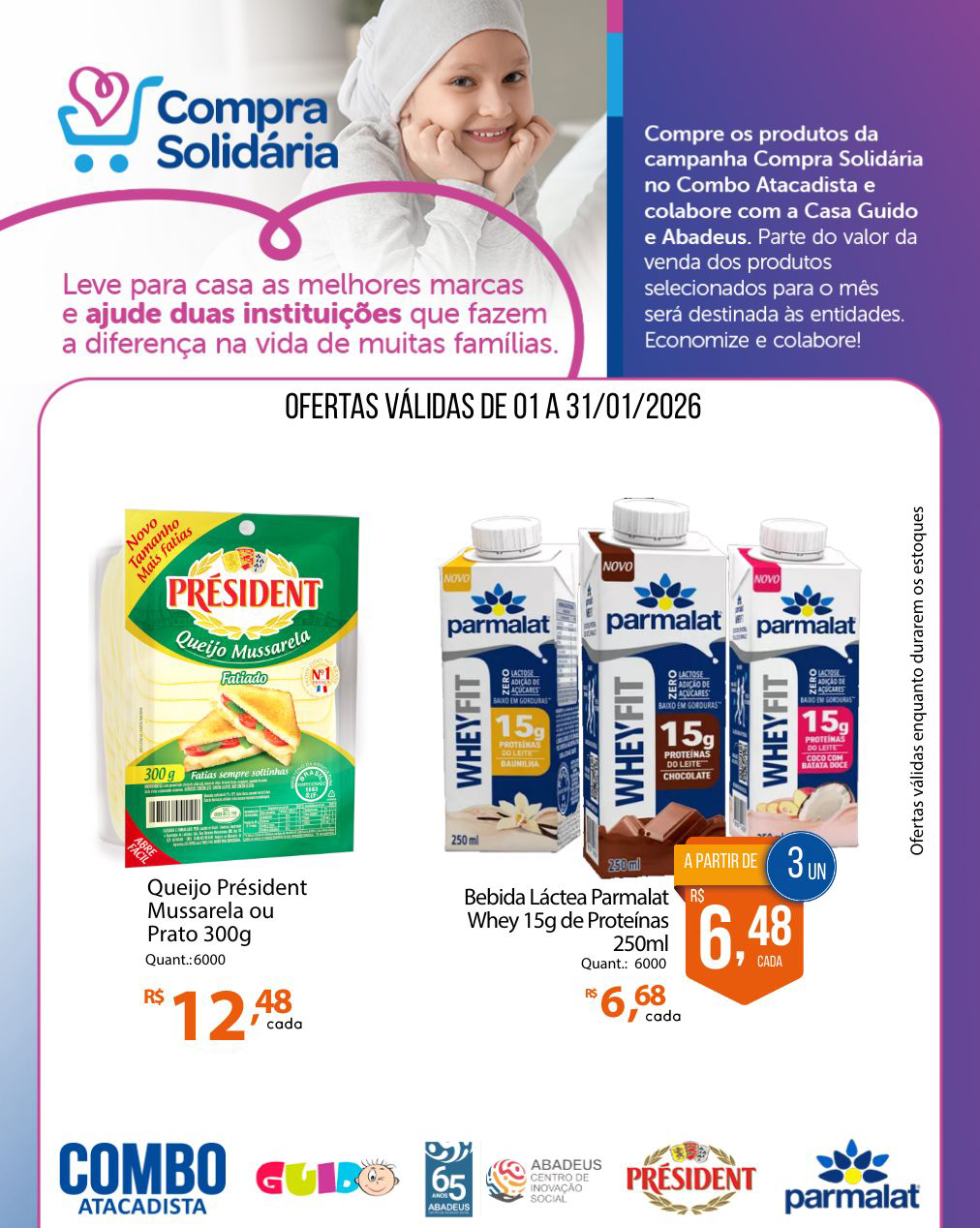 Compra Solidária de janeiro conta com os produtos da Lactalis Brasil